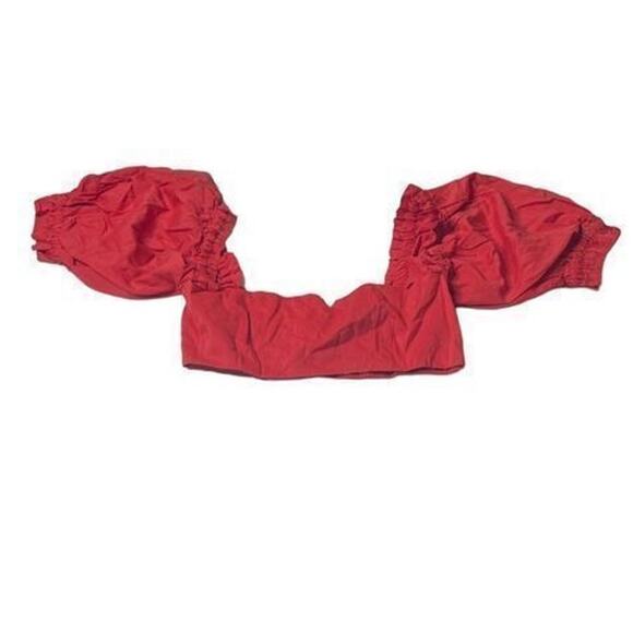 WeWoreWhat Solid Obe Ruby Coco Crop Top Blouse X Large New - Picture 12 of 14